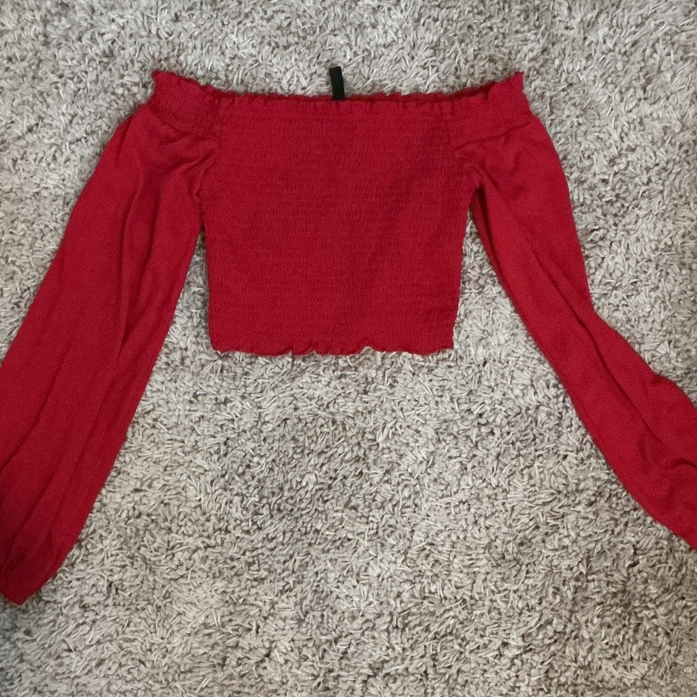 Red Off-Shoulder Top
